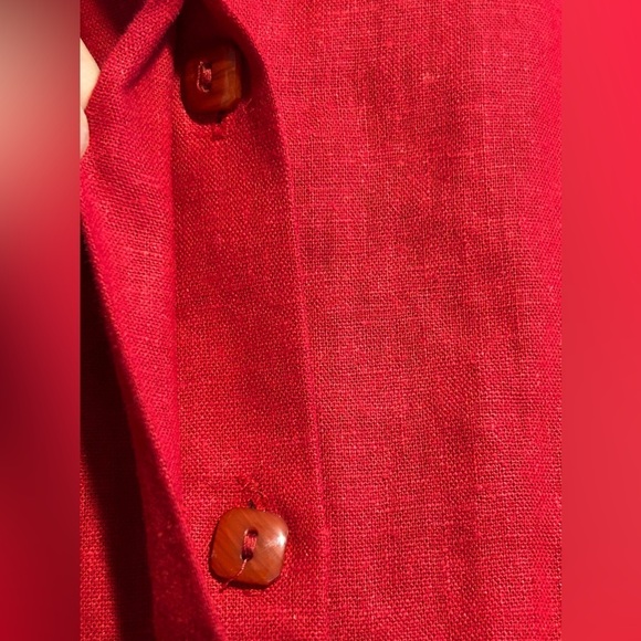 Sag Harbor red linen blend top Women’s Plus Size 1X Red Embroidered Floral NWT - Picture 14 of 15